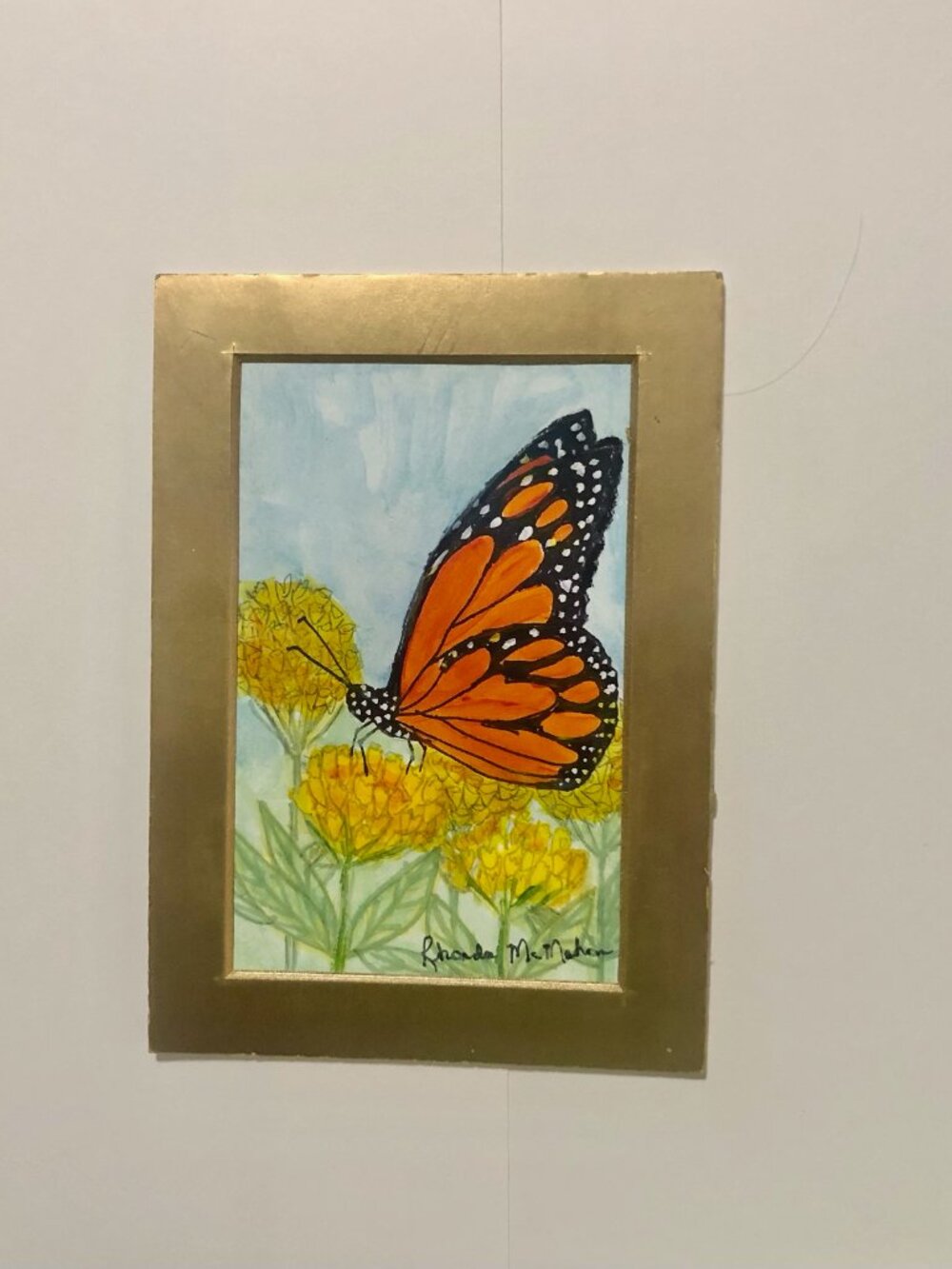 Watercolor Original Monarch Butterfly Painting